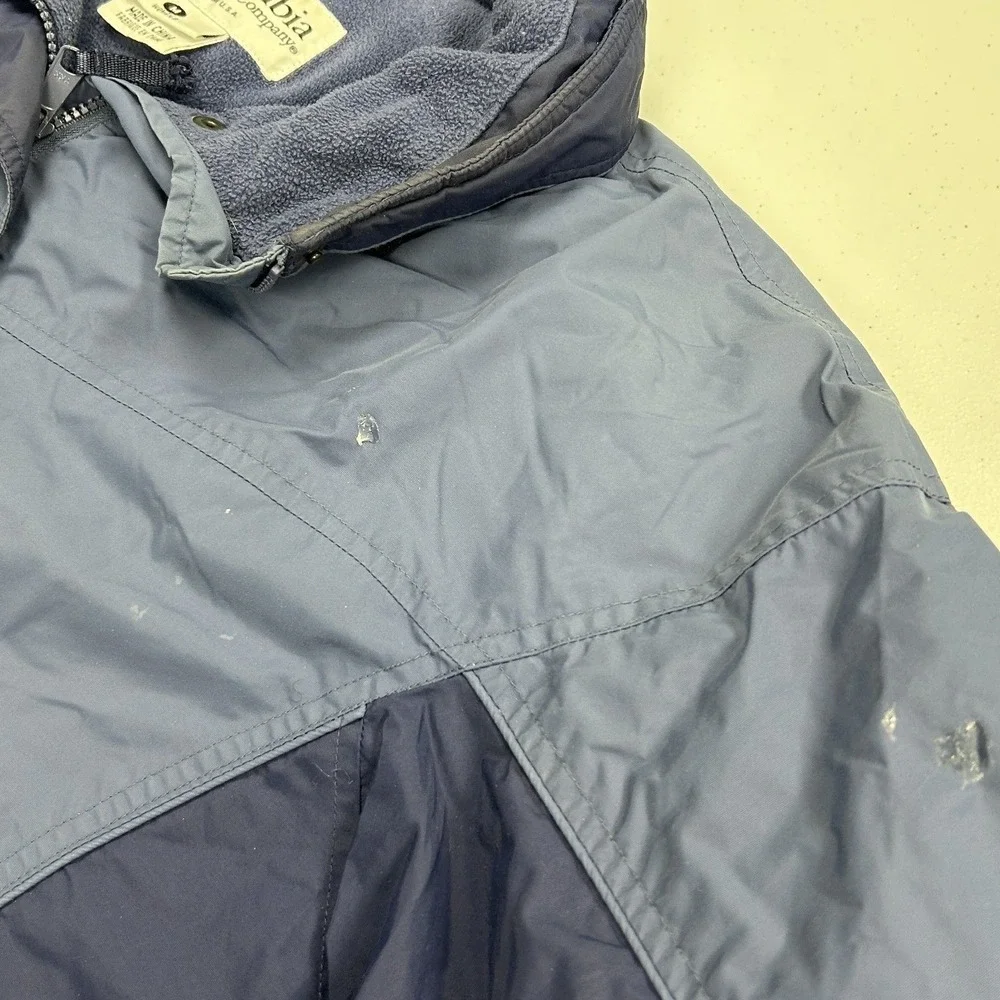 Columbia Winter Jacket Womens Medium Blue Fleece Lined Insulated Full Zip E2